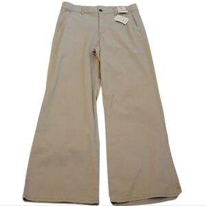 ST. JOHN'S BAY BRAND WOMEN'S PLUS SIZE KHAKI WIDE LEG PANTS SIZE 16 TALL